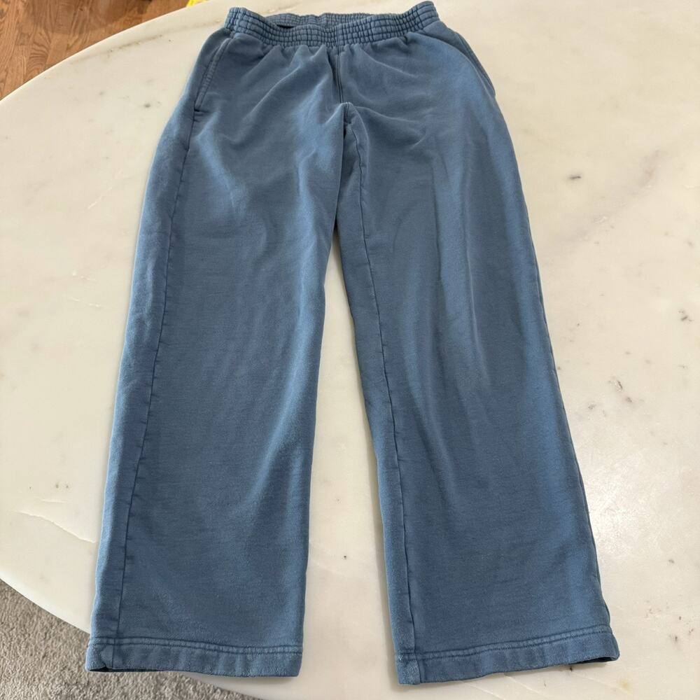 TNA Aritzia Sweatpants Women XS Blue Cozy Fleece Boyfriend Mega Fit Sweatfleece